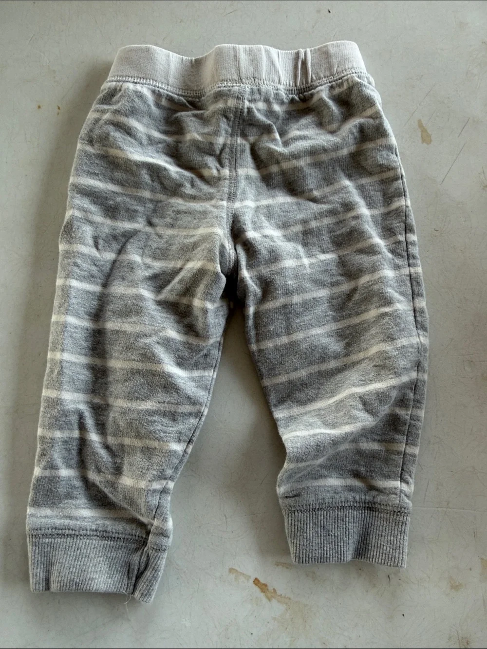 Carter's Gray & White Striped Knit Jogger Pants